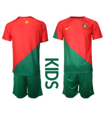 Portugal babykläder Hemmatröja barn VM 2022 Korta ärmar (+ Korta byxor)